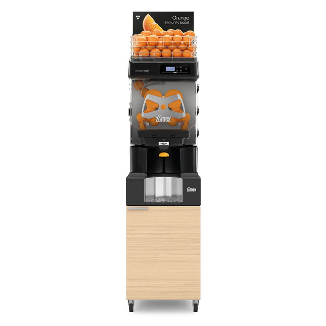 Zumex Versatile Star Orange Juicer Machine with Oak Podium 11967 — 40 Fruits/Minute
