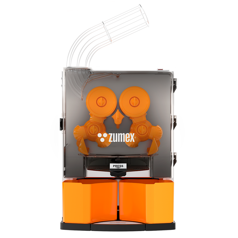 Zumex 04810 Essential Automatic Feed Citrus Juicer — 27 Fruits / Minute, Orange Color, Original System® squeezing system
