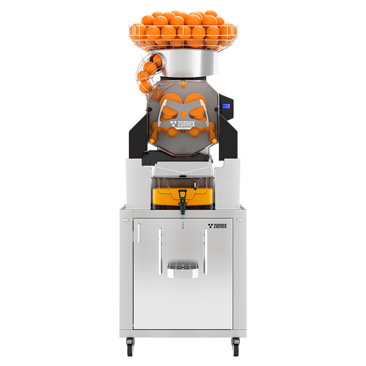 Zumex 08842 Speed S +plus All-in-One Automatic Feed Juicer — 40 Fruits/Minute, Self Service, with Tank Podium