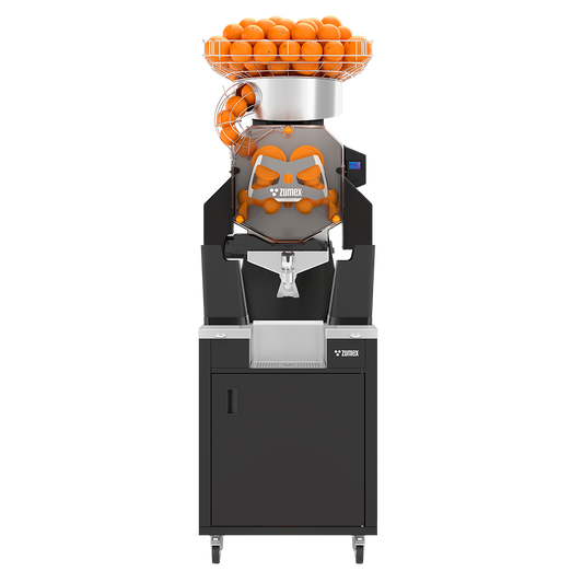 Zumex 09962 Speed S +plus All-in-One Automatic Feed Juicer — 40 Fruits/Minute, Self Service, with Slim Black Podium
