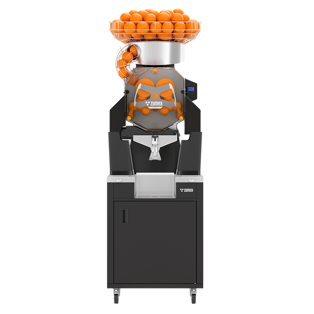 Zumex 09962 Speed S +plus All-in-One Automatic Feed Juicer — 40 Fruits / Minute, Self Service, with Slim Black Podium