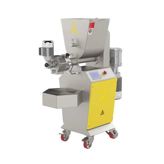 Arcobaleno AEX90 Gia Industrial Pasta Extruder and Mixer — 90 Lbs Output/Hr, Floor Model, with Automatic Cutting Knife