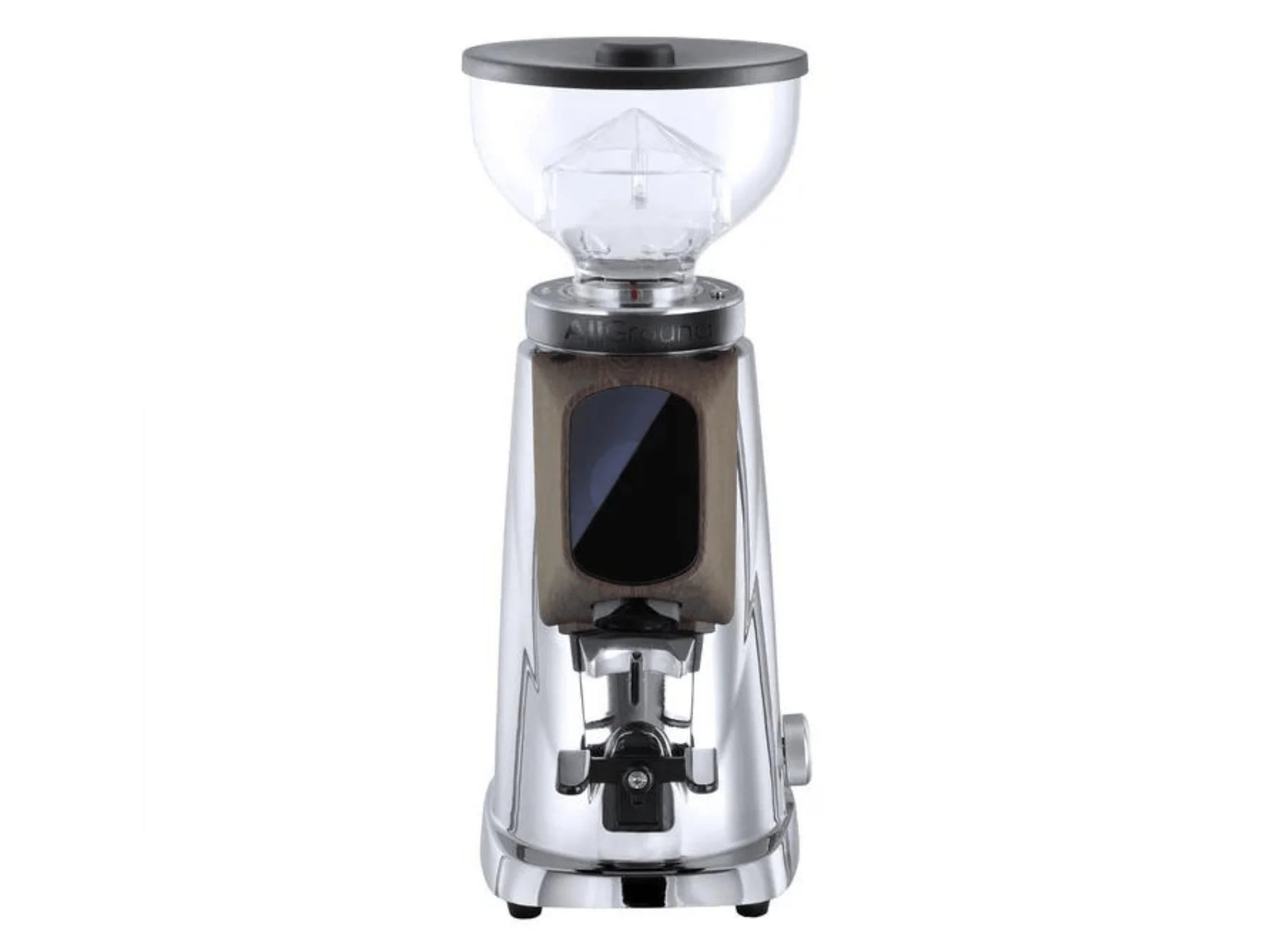 Fiorenzato AllGround Dark-T 64 mm Grinder — Silver & Dark Oak