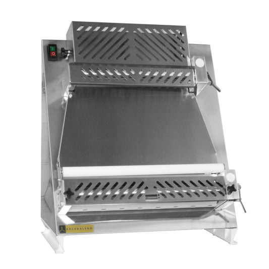 Arcobaleno APSS200 Lucia 20" Countertop Pizza and Bread Dough Sheeter — Two-pass, with Stainless Steel Rollers