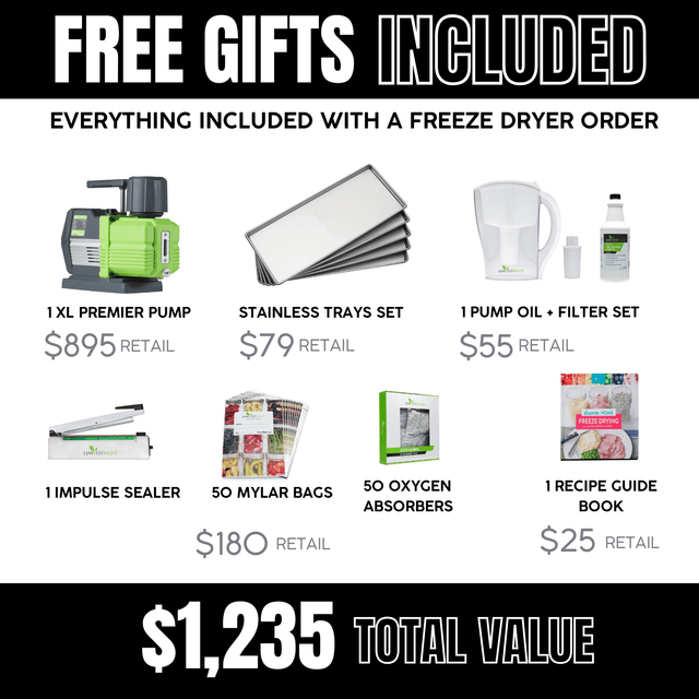 Harvest Right 6-Tray Large Black Home Pro Freeze Dryer with Mylar Starter Kit & Premier Pump