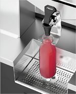 Thumbnail 3 for Zumex 11816 Speed Pomegranates Juice Corner Automatic Feed Juicer — 30 Fruits / Minute, with Wide Oiled Oak Podium