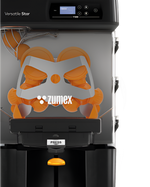 Thumbnail 4 for Zumex 11967 Versatile Star Juice Corner Slim Automatic Feed Juicer — 40 Fruits / Minute, Oiled Oak Color, with Podium