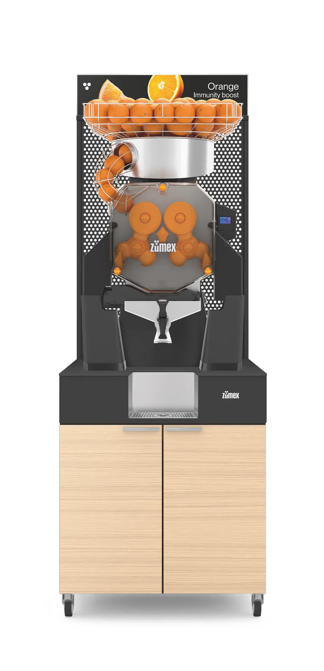 Zumex 11815 Speed Up Juice Corner Automatic Feed Juicer — 40 Fruits / Minute, with Oiled Oak Podium